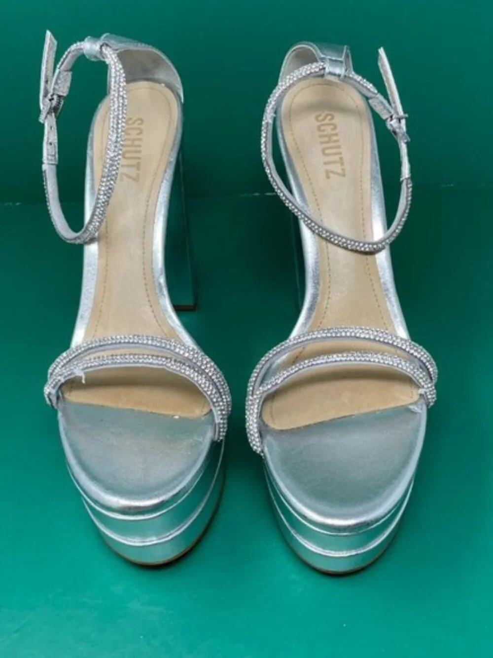 Schutz | Fabienne Platform Sandal in Silver